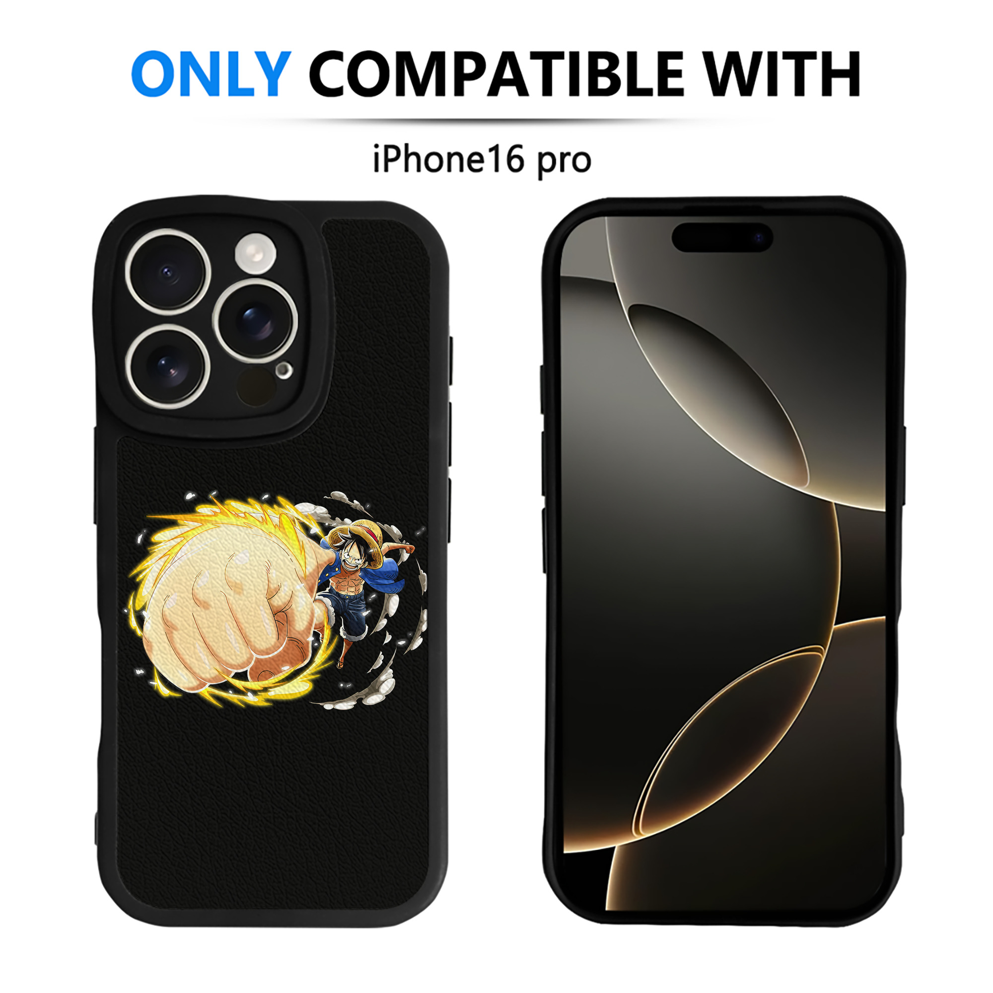 （画像用） ワンピース モンキー・D・ルフィ ONE PIECE Monkey D. Luffy 【iPhone 16シリーズ対応】シリコンスマホケース（レザー調） 材質：シリコン